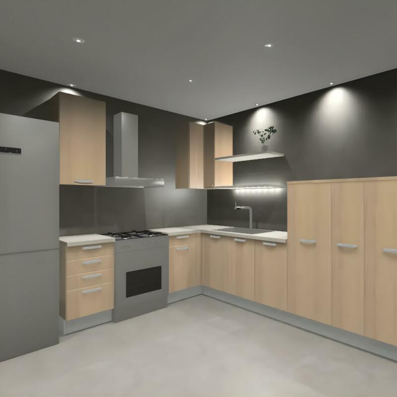 Εκθεσιακά έπιπλα κουζίνας- Maple Vanilla – Bauformat