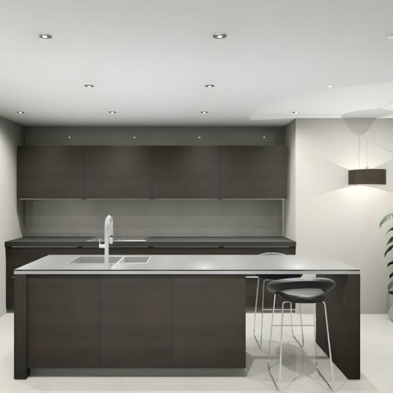 Εκθεσιακά έπιπλα κουζίνας- Alpine Fineline Grau – Rotpunkt