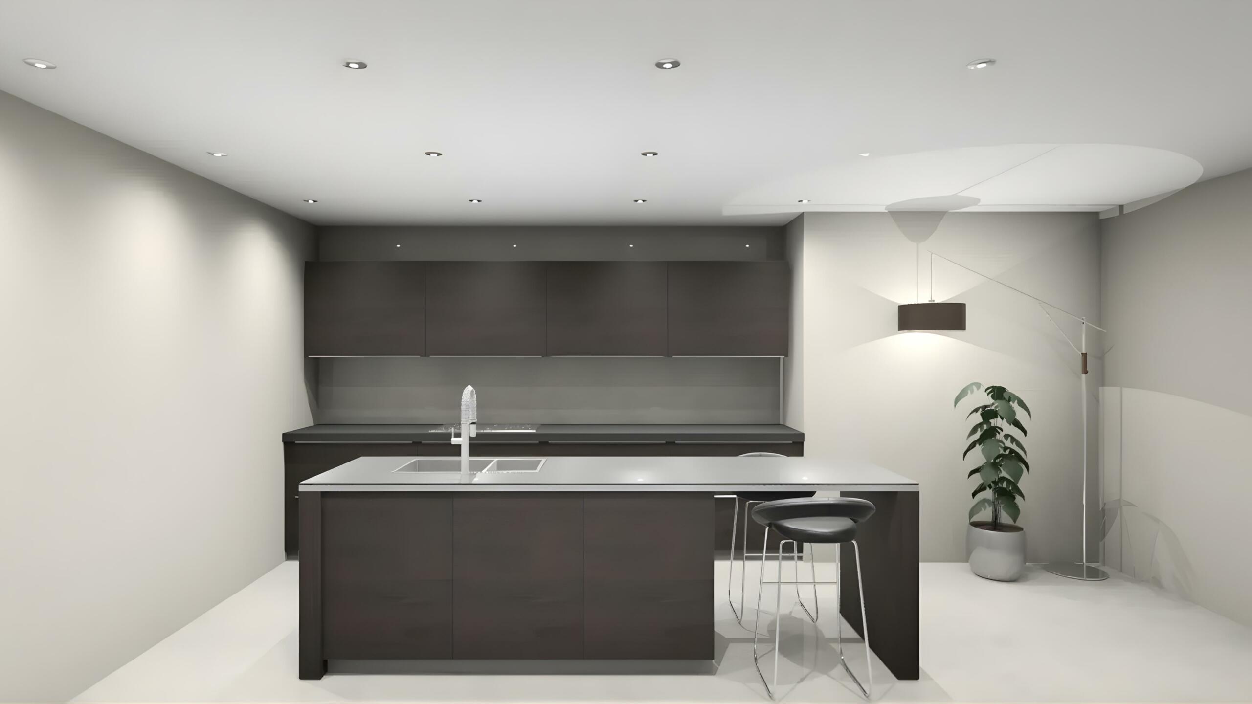 Εκθεσιακά έπιπλα κουζίνας- Alpine Fineline Grau – Rotpunkt