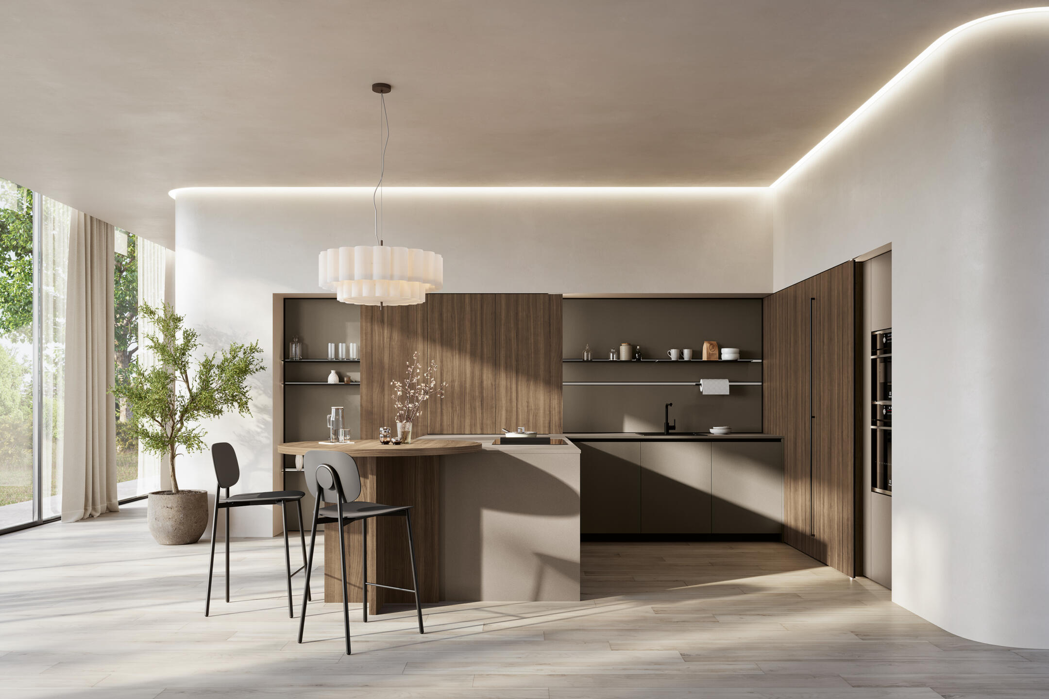 Η open space φιλοσοφία στα έπιπλα κουζίνας Biente Italia