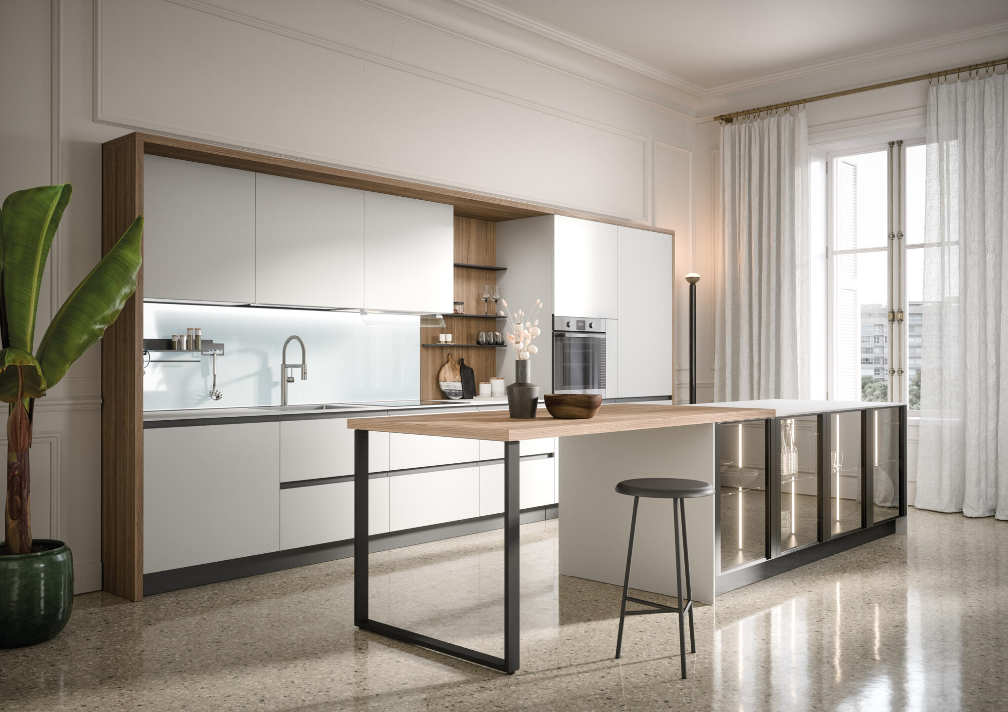 Νησίδες και snack bars στις κουζίνες Biente Italia