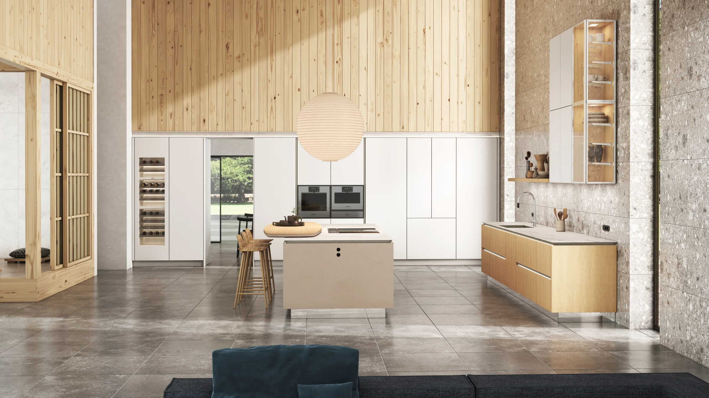 SieMatic SLX in Agate Grey & Travertine Oak