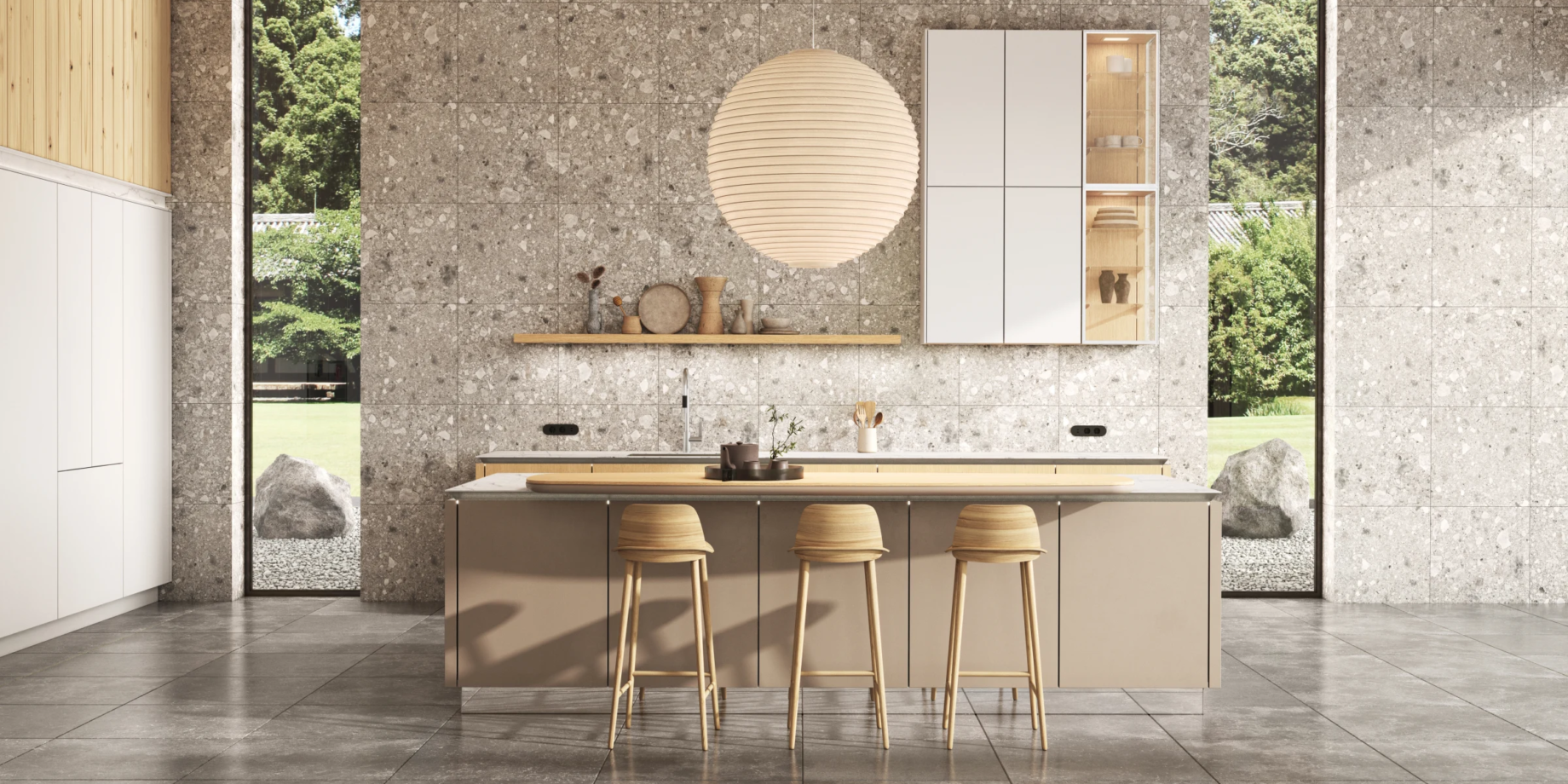 SieMatic SLX in Agate Grey & Travertine Oak