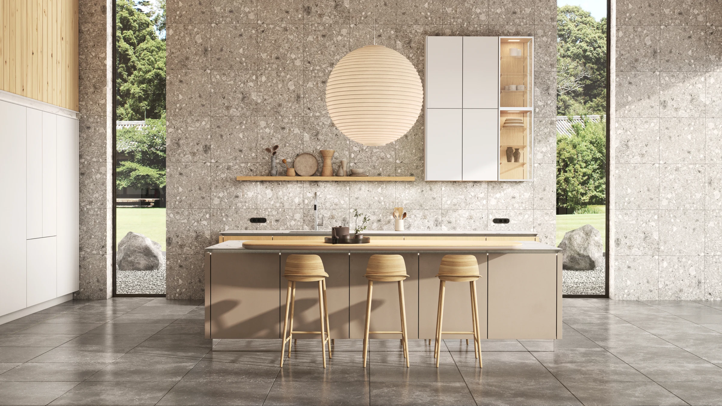 SieMatic SLX in Agate Grey & Travertine Oak